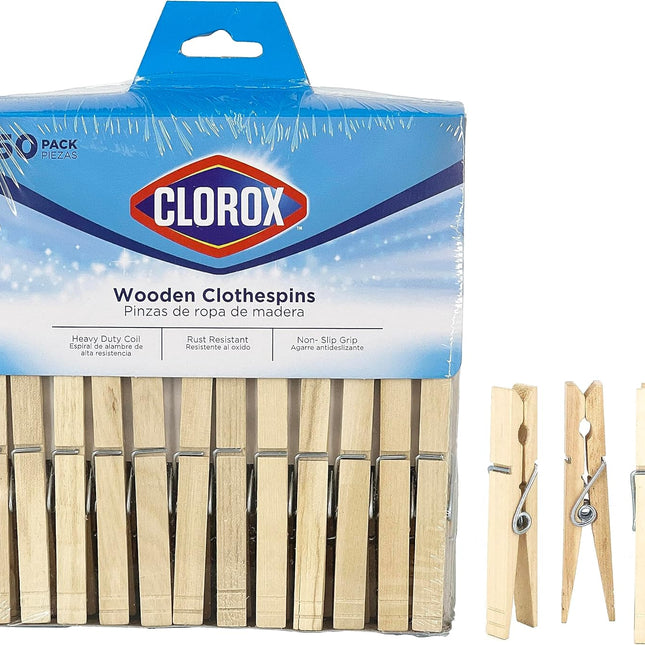 Clorox Wooden Clothespins - 50 pack
