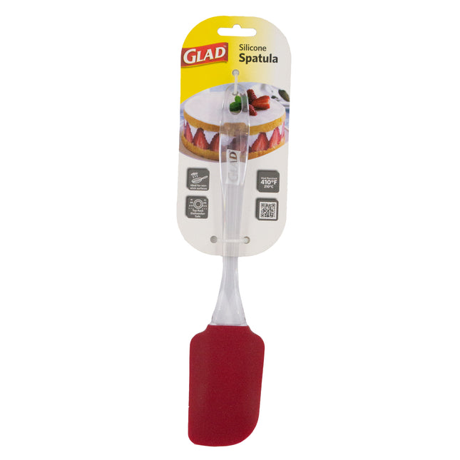 GLAD Silicone Spatula in Red with Clear Handle.