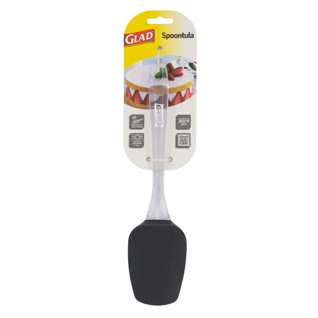 GLAD Silicone Spoontula in Grey with Clear Handle.