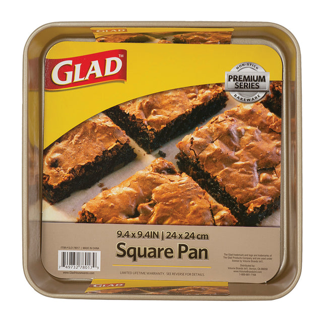 GLAD Premium Gold Square Pan - 9.4in x 9.4in x 1.8in.