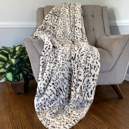 LunaLight White Leopard Blanket