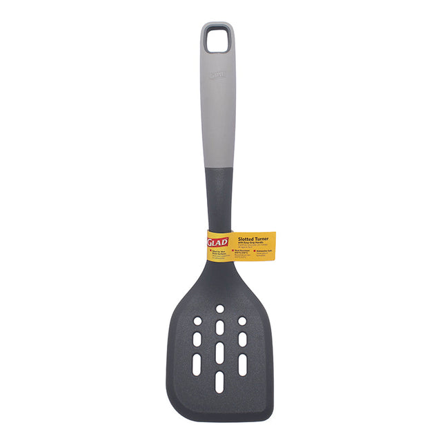 Glad Slotted Turner W Easy Grip Handle Grey