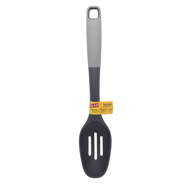 Glad Slotted Spoon W Easy Grip Handle Grey