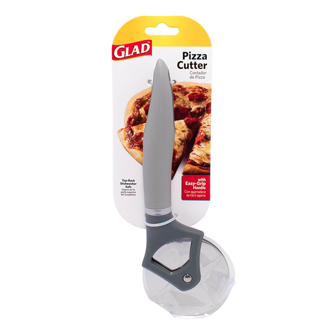 Glad Pizza Cutter W Easy Grip Handle Grey