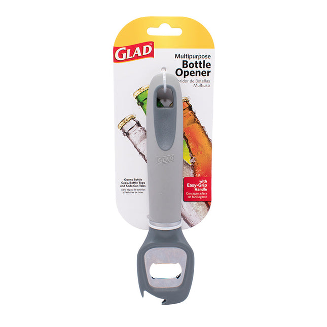 Glad Bottle Opener W Easy Grip Handle Grey