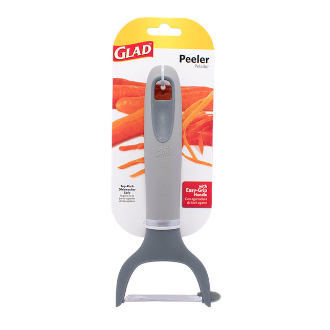 Glad Y Shape Peeler W Easy Grip Handle Grey