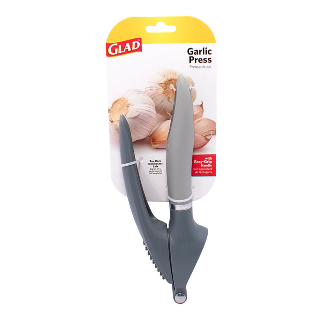 Glad Garlic Presser W Easy Grip Handle Grey