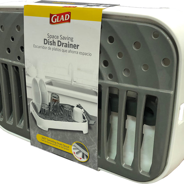 Glad Dish Rack W/ Tray & Drainer