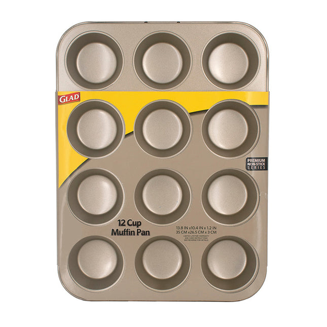 Glad Prem Gold 12-cup Muffin Pan 13.8x10.4in