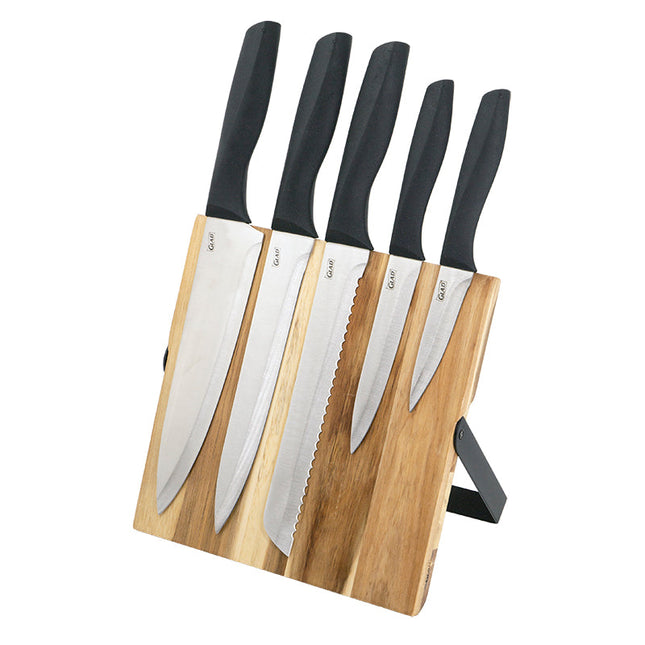 Glad Acacia Wood Magnetic Block W/ 5pc Knife