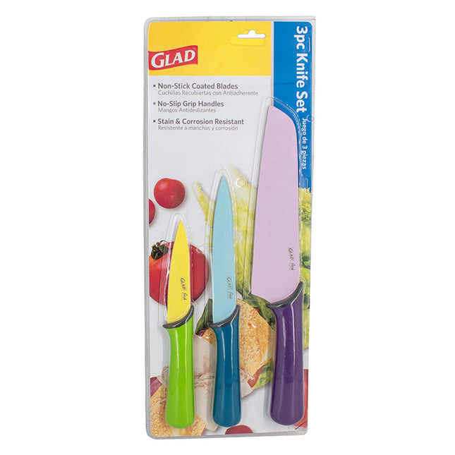 Glad Fresh Knife Set Tpr Handle 3pc