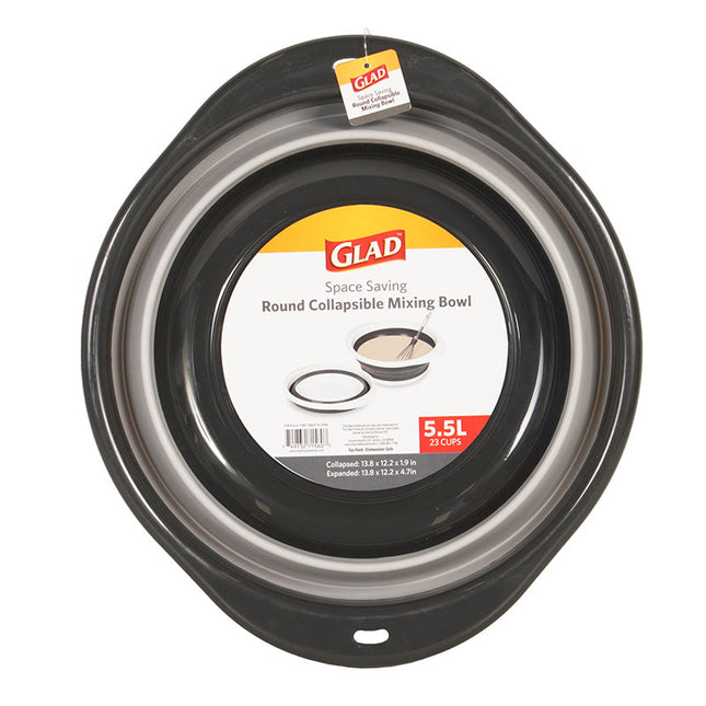 Glad Collapsible Mixing Bowl Grey 5.5l